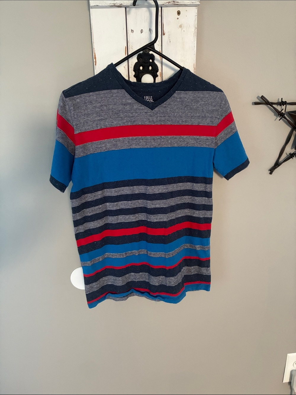 Boys striped v-neck tee shirt